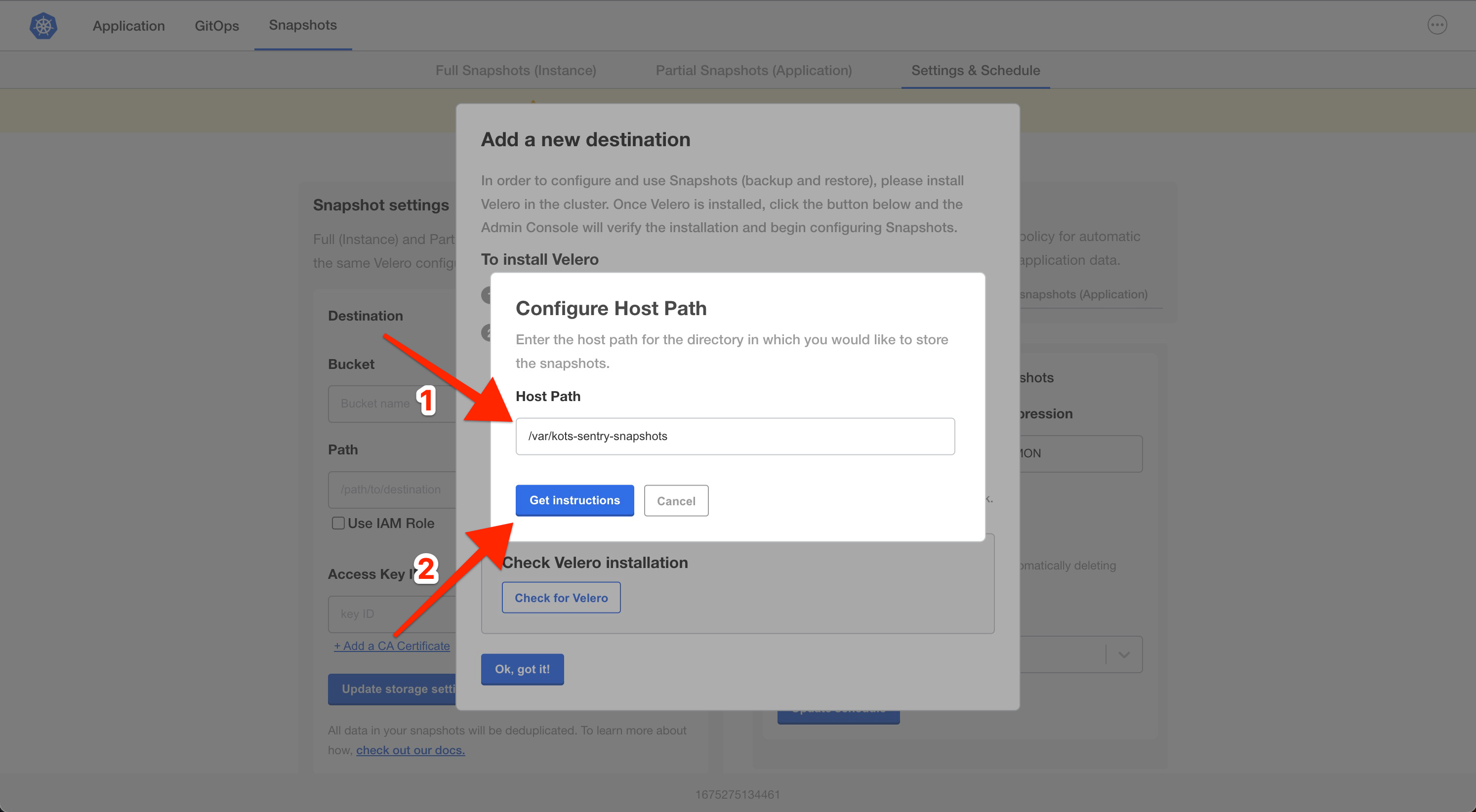 Snapshot Provider Host Path Fields